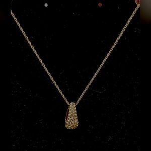HOUSE OF HARLOW 1960 Gold-Tone Chain w Crystal-Studded Sliding Pendant Bling NWT
